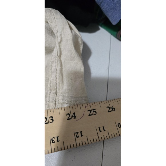 Chico's Women's Beige 100% Linen Pull-On Pants Beach Size 1.5 Cuffed - Picture 4 of 6